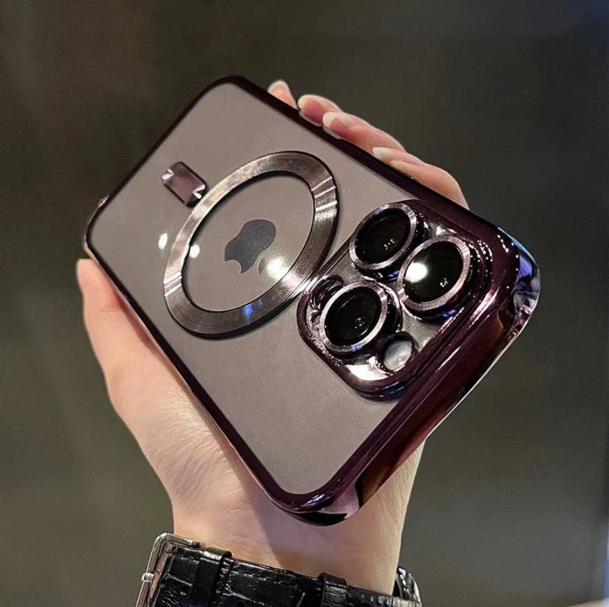 Funda Protectora Delgada para Teléfono con Acento de Metal de Lujo