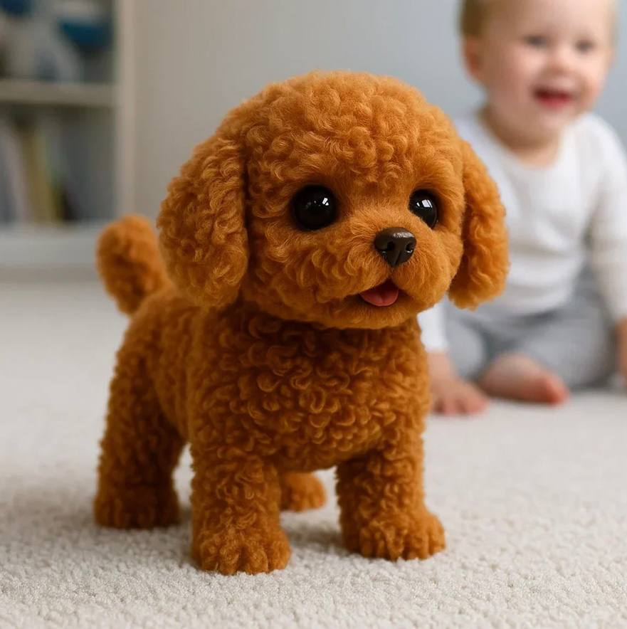 Juguete de peluche suave y realista para niños con forma de perro