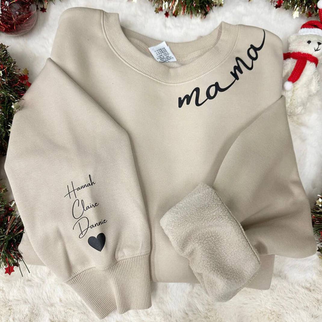 Customizable Sweatshirt with Name on Sleeve - Ortekor