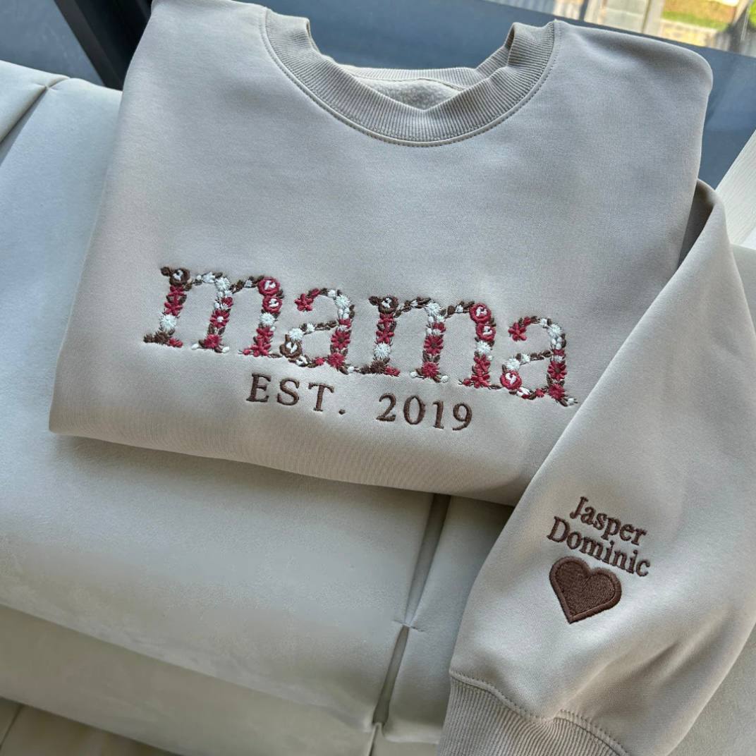 Sudadera personalizable para mamá con estampado floral