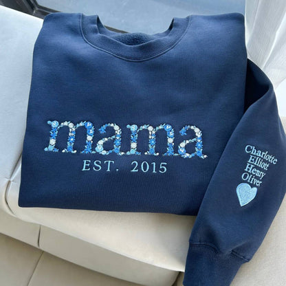 Sudadera personalizable para mamá con estampado floral