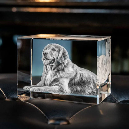 Marco de fotos de cristal personalizable para conmemorar a mascotas
