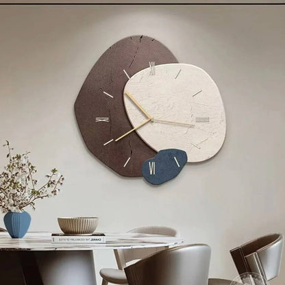 Reloj de pared de madera rústica con cálida luz LED