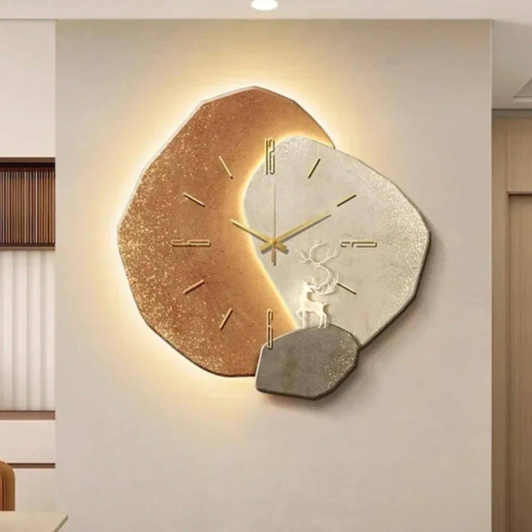 Rustic Wooden Wall Clock with Warm LED Glow - Ortekor