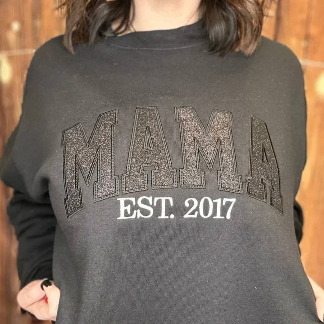 Sudadera Personalizable para Mamá con Texto Brillante Personalizado