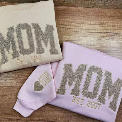 Sudadera Personalizable para Mamá con Texto Brillante Personalizado