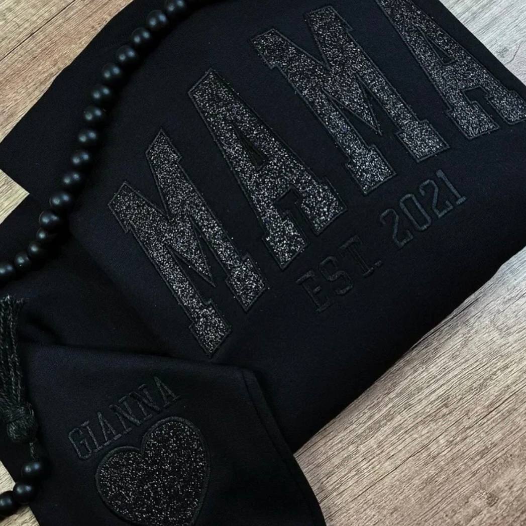 Sudadera Personalizable para Mamá con Texto Brillante Personalizado