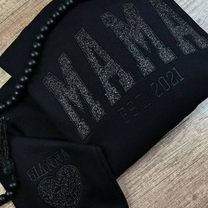 Sudadera Personalizable para Mamá con Texto Brillante Personalizado