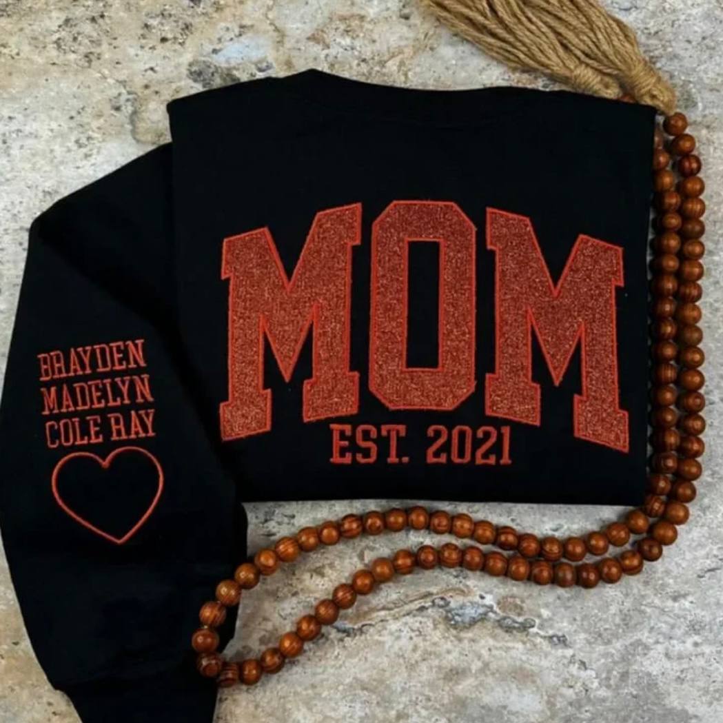 Sudadera Personalizable para Mamá con Texto Brillante Personalizado