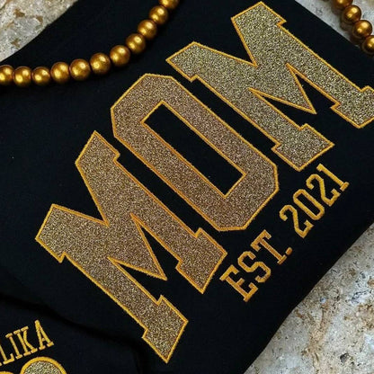Sudadera Personalizable para Mamá con Texto Brillante Personalizado