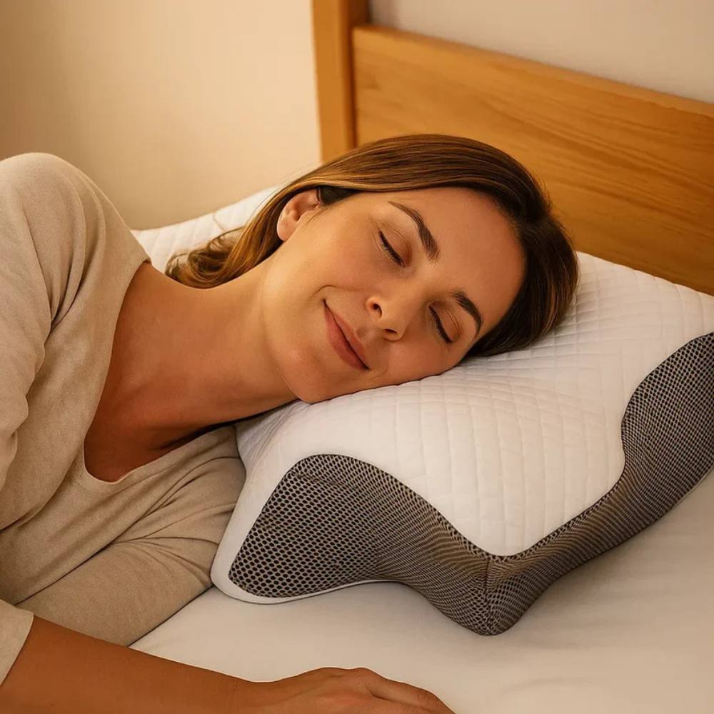 Almohada cervical contorneada para un sueño confortable