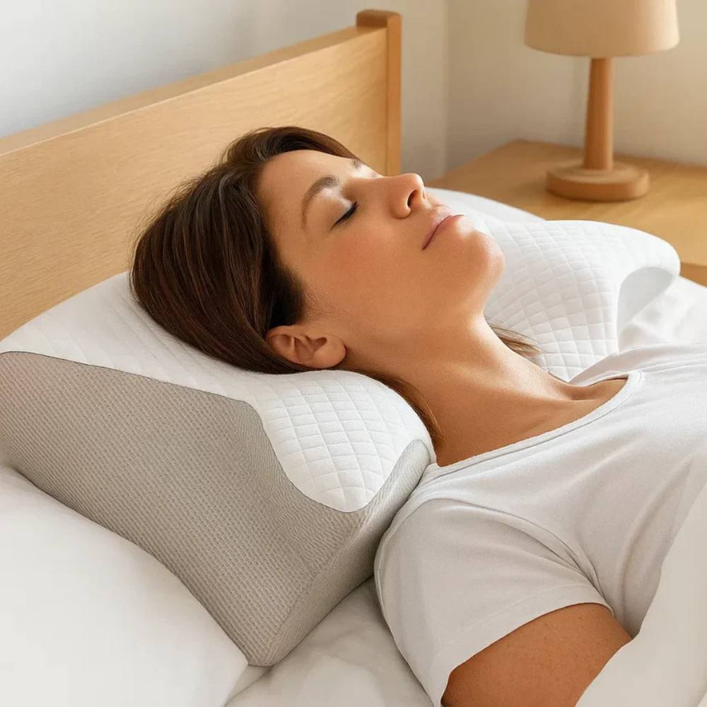 Almohada cervical contorneada para un sueño confortable