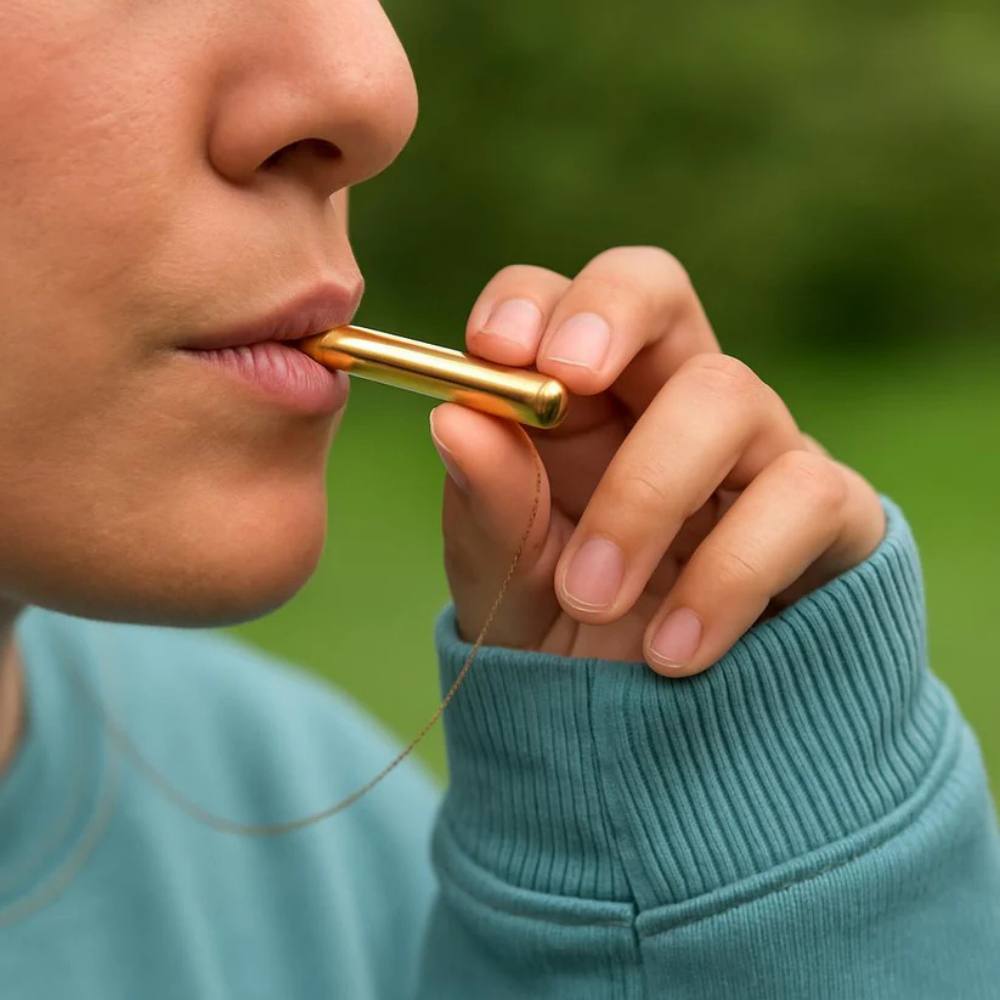 Silbato portátil entrenador de respiración para aliviar el estrés