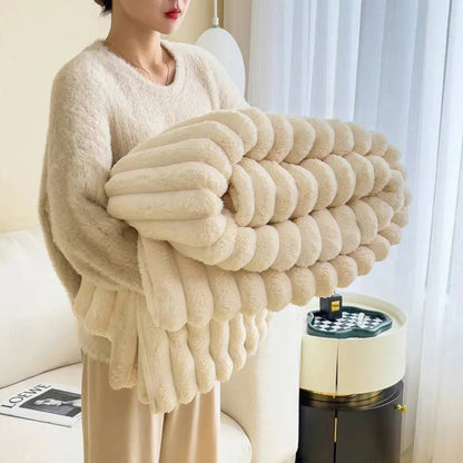 Plush Faux Fur Cozy Throw Blanket - Ortekor