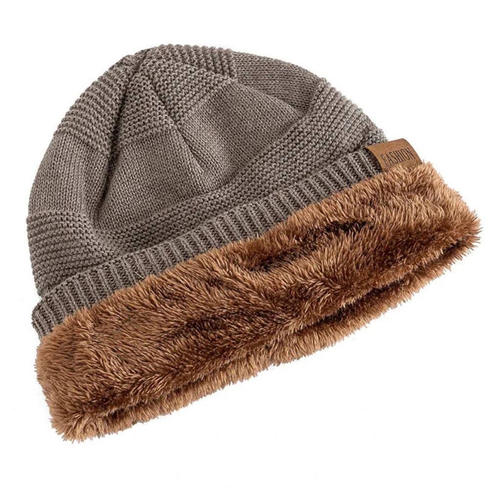Gorro acogedor de invierno para hombre, gorro cálido de punto suave