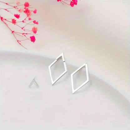 Pendientes Geométricos Sencillos, Tono Oro o Plata