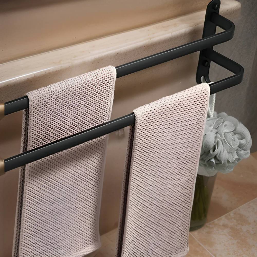 Toallero de pared compacto de 3 niveles