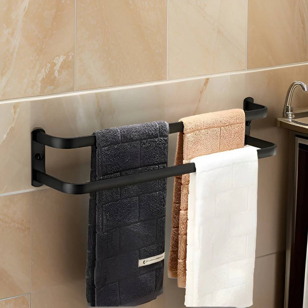 Toallero de pared compacto de 3 niveles