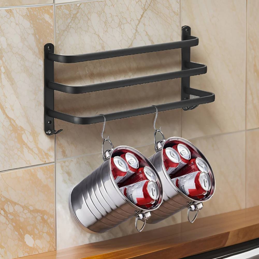 Toallero de pared compacto de 3 niveles