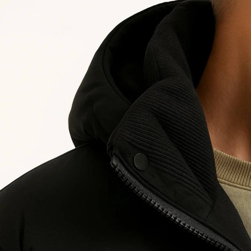 Abrigo de plumas cálido e impermeable con capucha para hombre