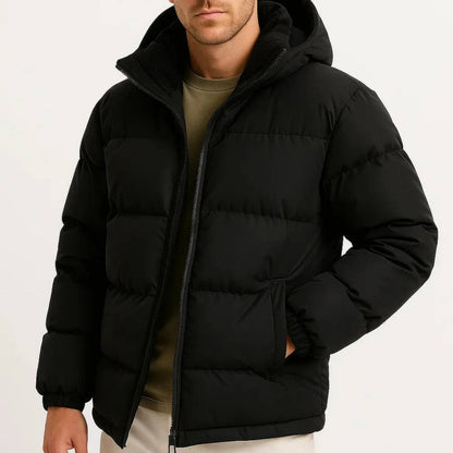 Warm Waterproof Men's Puffer Coat with Hood - Ortekor