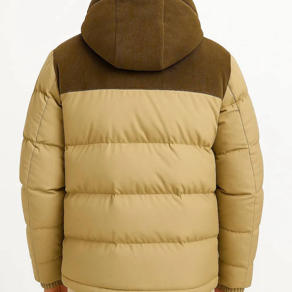 Abrigo de plumas cálido e impermeable con capucha para hombre