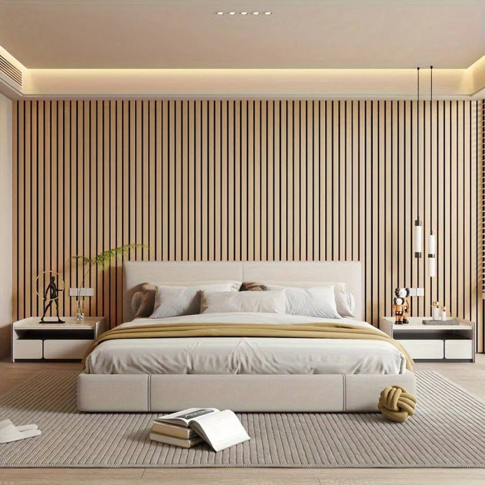 Paneles de pared de madera autoadhesivos con textura 3D