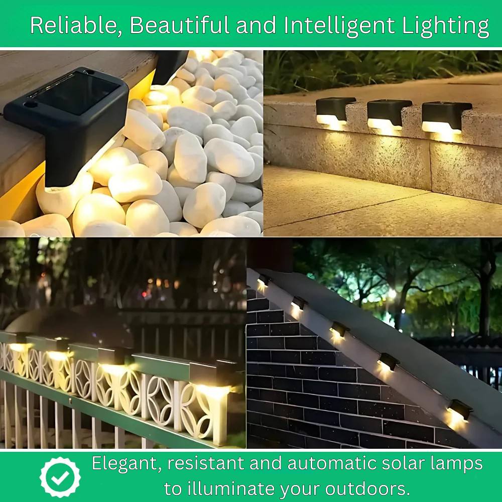 Luces solares exteriores de bajo consumo, impermeables y automáticas