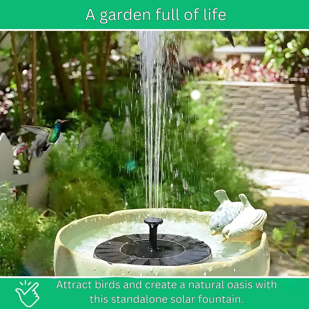 Fuente de agua pequeña para jardín, autónoma