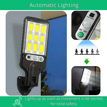 Lámpara de pared solar con sensor de movimiento para exteriores
