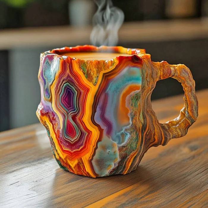 Taza de Café Artesanal Única de Cristal