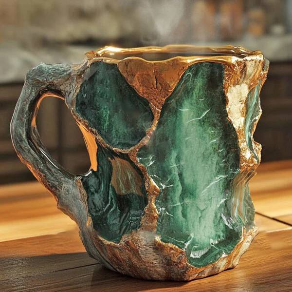 Taza de Café Artesanal Única de Cristal