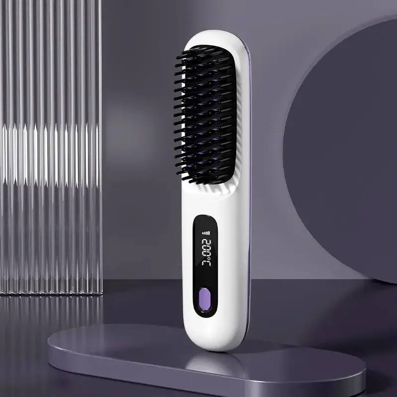 Plancha Alisadora de Pelo Digital Portátil con Temperatura Ajustable