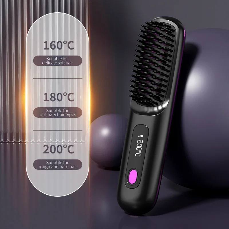 Plancha Alisadora de Pelo Digital Portátil con Temperatura Ajustable