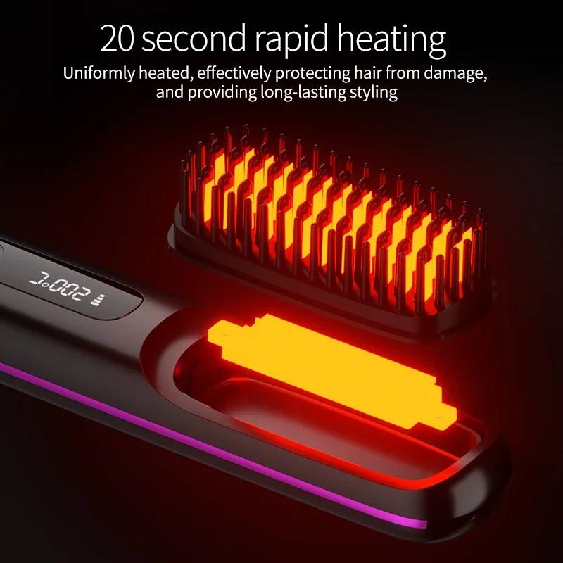 Plancha Alisadora de Pelo Digital Portátil con Temperatura Ajustable