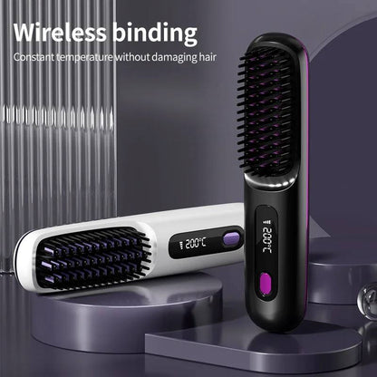 Plancha Alisadora de Pelo Digital Portátil con Temperatura Ajustable