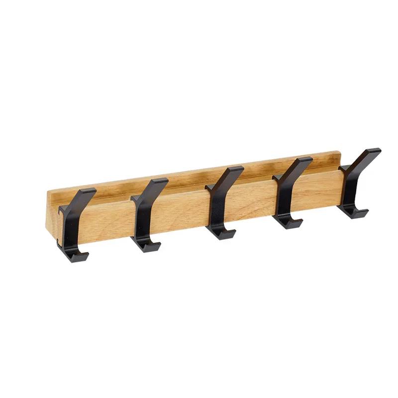 Perchero de Madera de 5 Ganchos, Diseño Moderno que Ahorra Espacio