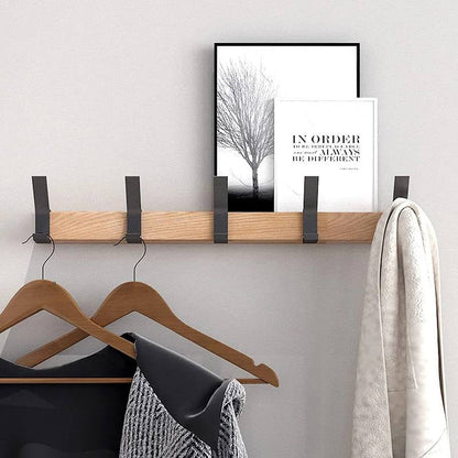 Perchero de Madera de 5 Ganchos, Diseño Moderno que Ahorra Espacio