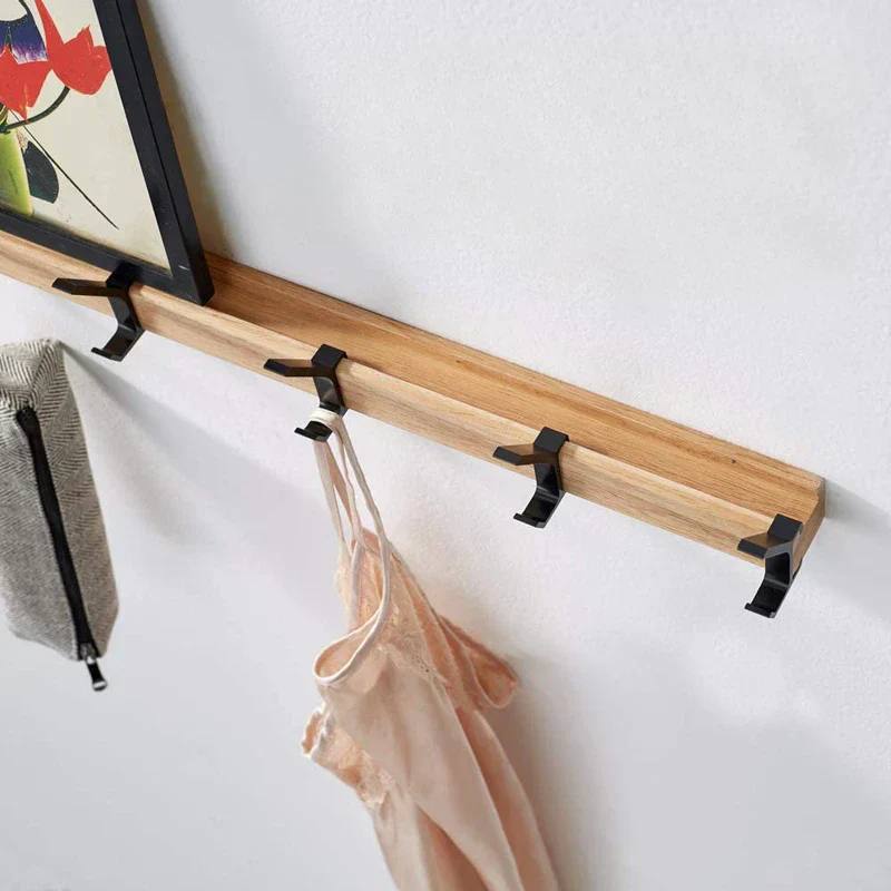 Perchero de Madera de 5 Ganchos, Diseño Moderno que Ahorra Espacio