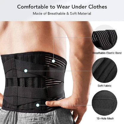 Faja Lumbar Ergonómica con Soporte de Acero Ajustable