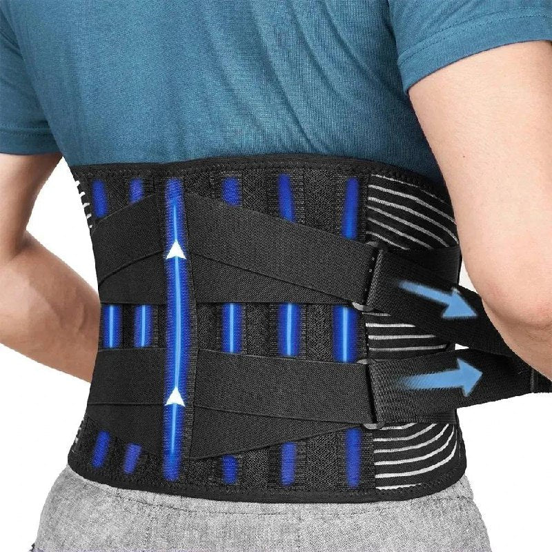 Ergonomic Lumbar Back Brace with Adjustable Steel Support - Ortekor