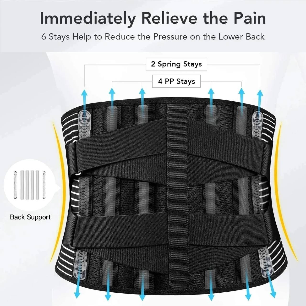 Faja Lumbar Ergonómica con Soporte de Acero Ajustable