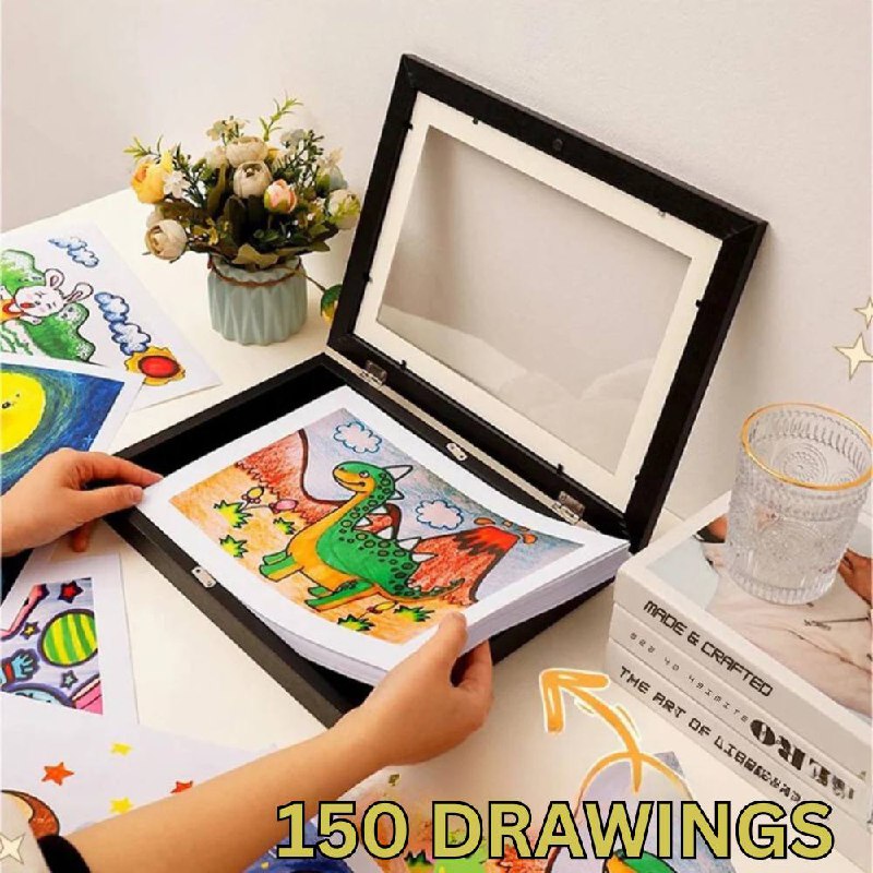 Expositor de arte grande para colgar en la pared para dibujos infantiles