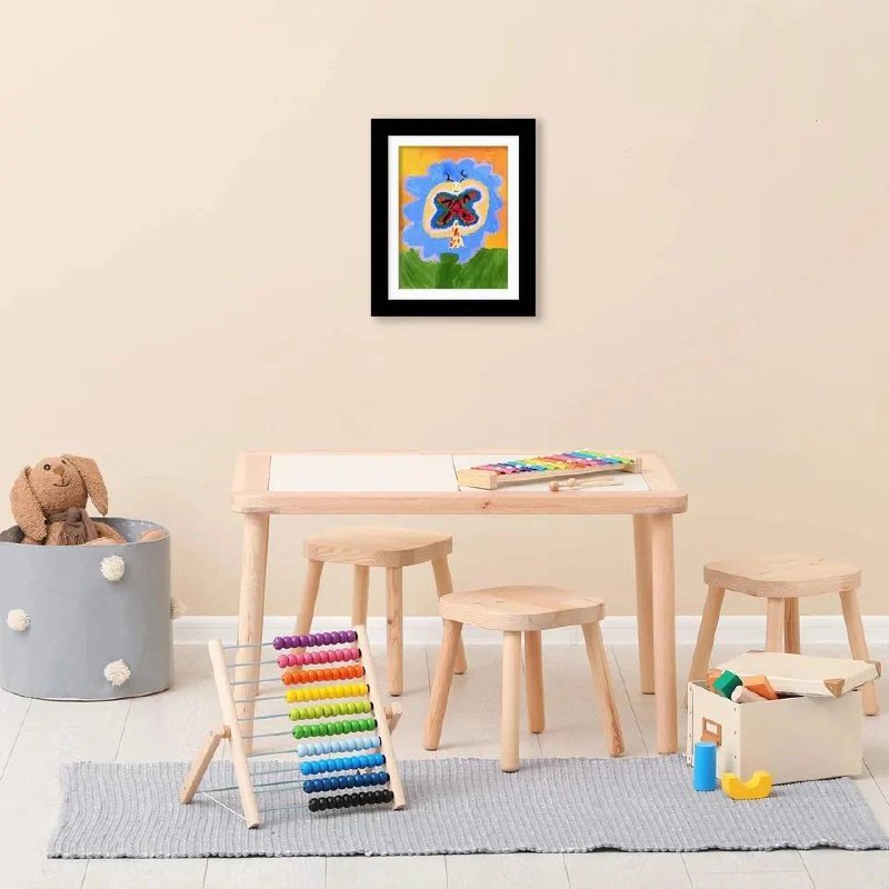 Expositor de arte grande para colgar en la pared para dibujos infantiles