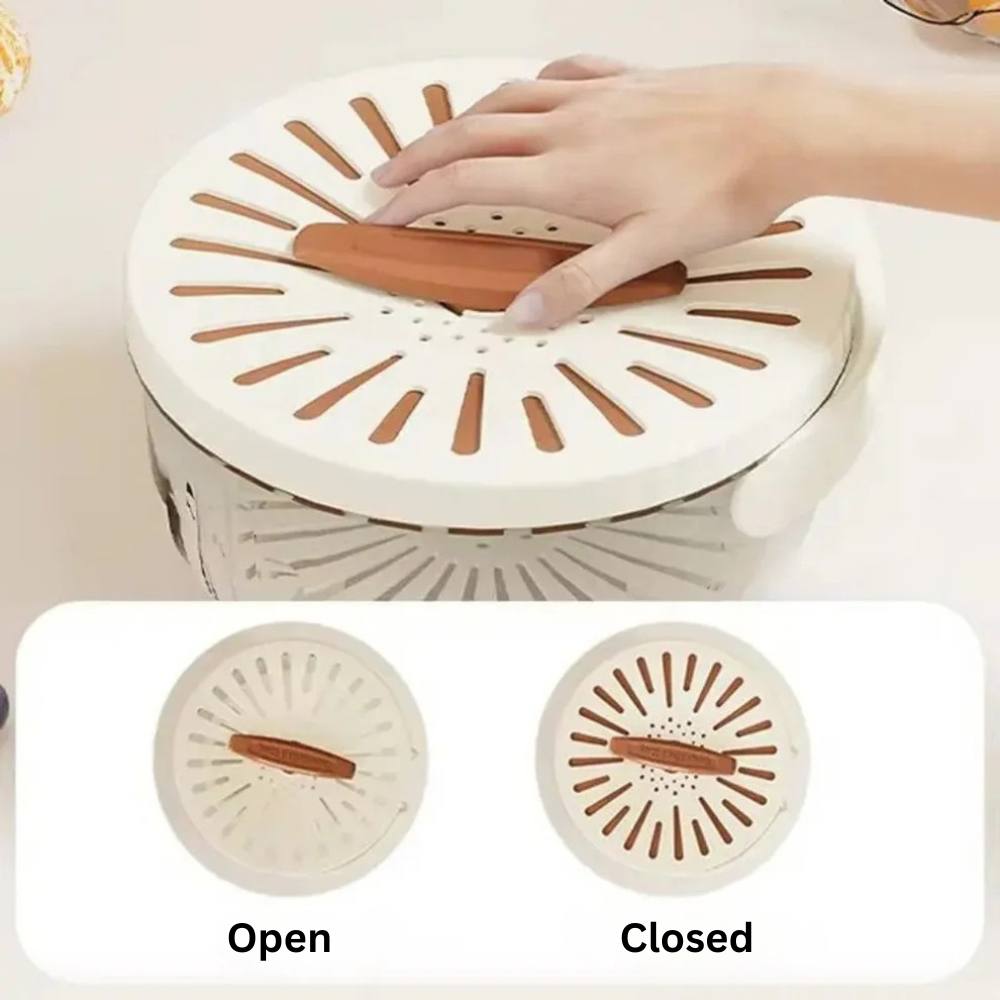 Práctico cuenco colador de cocina 2 en 1