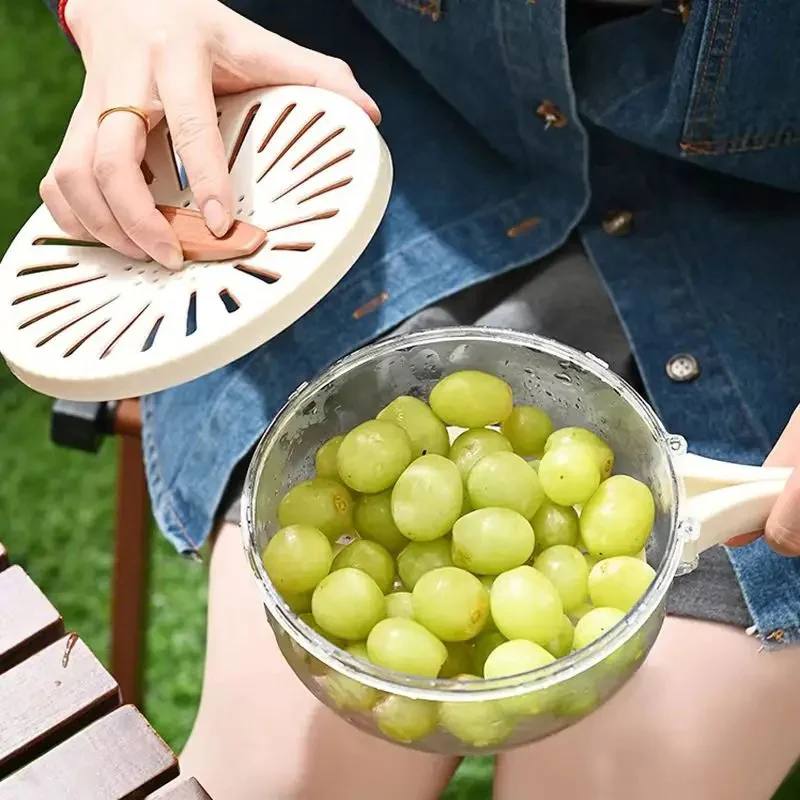 Práctico cuenco colador de cocina 2 en 1