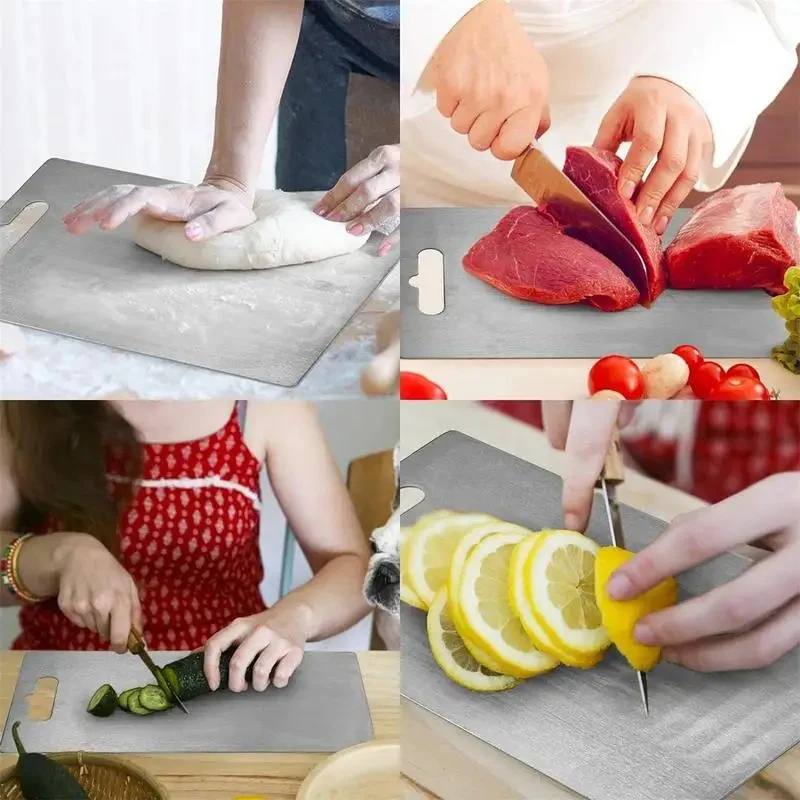 Tabla de cortar de metal duradera para cocina
