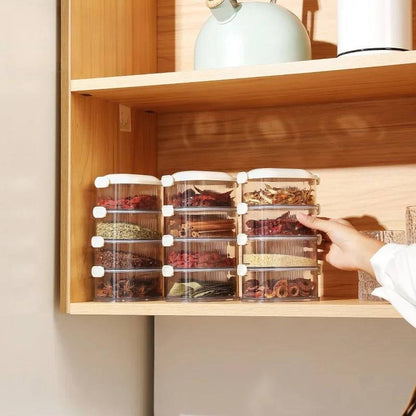 Contenedores compactos para especias de cocina
