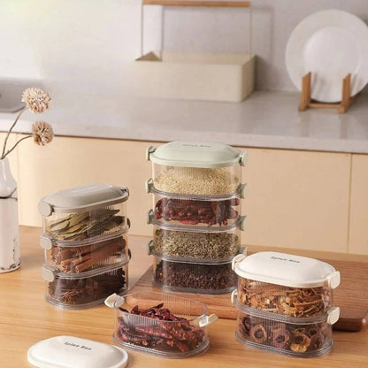 Contenedores compactos para especias de cocina