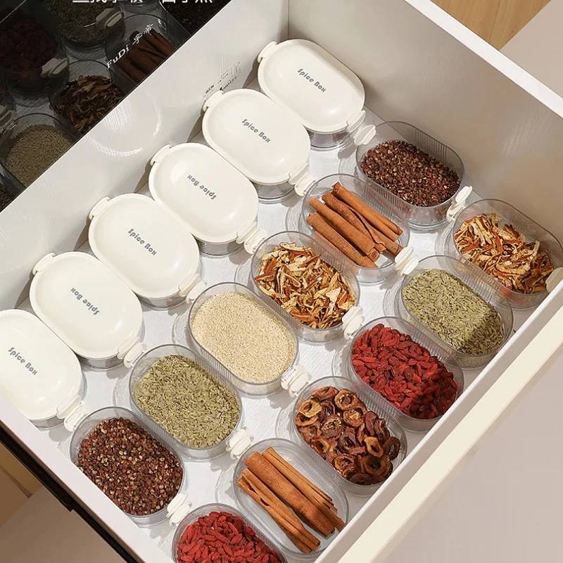 Contenedores compactos para especias de cocina
